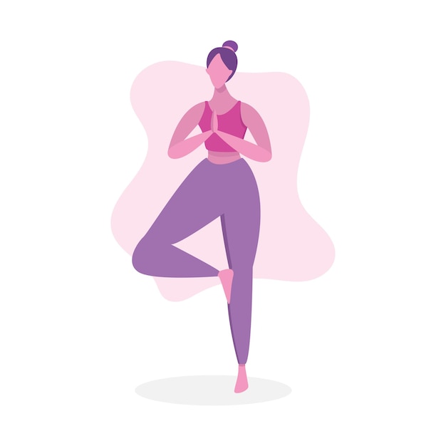 Vector ilustración plana arte de pose de yoga