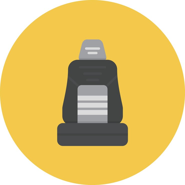Vector ilustración plana del asiento de un coche de carreras