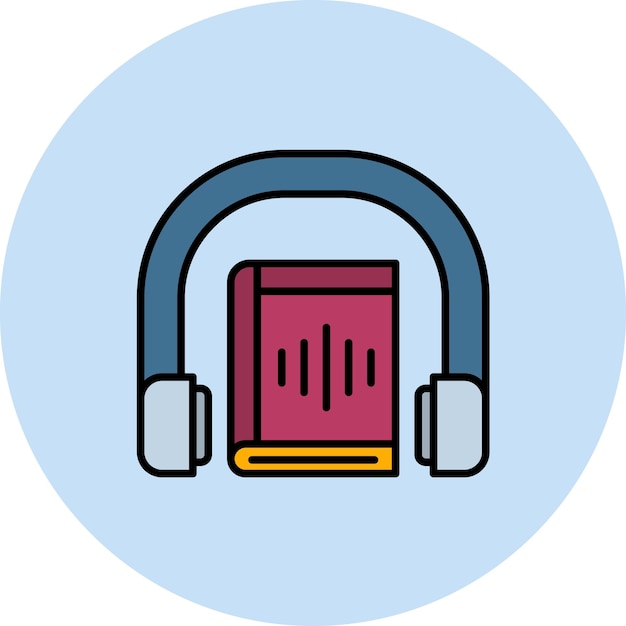Ilustración plana del audiolibro