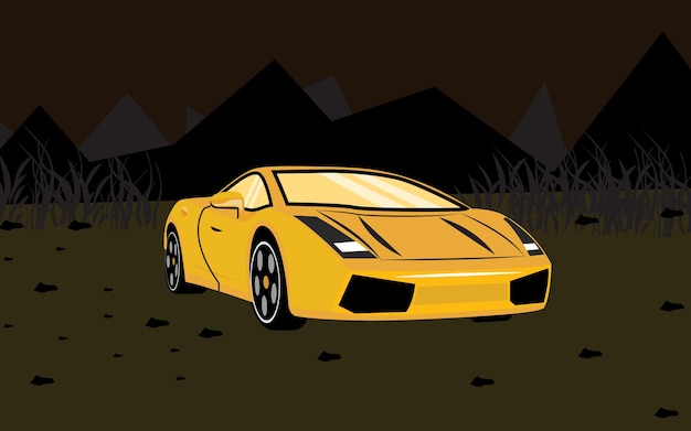 Ilustración plana de un automóvil
