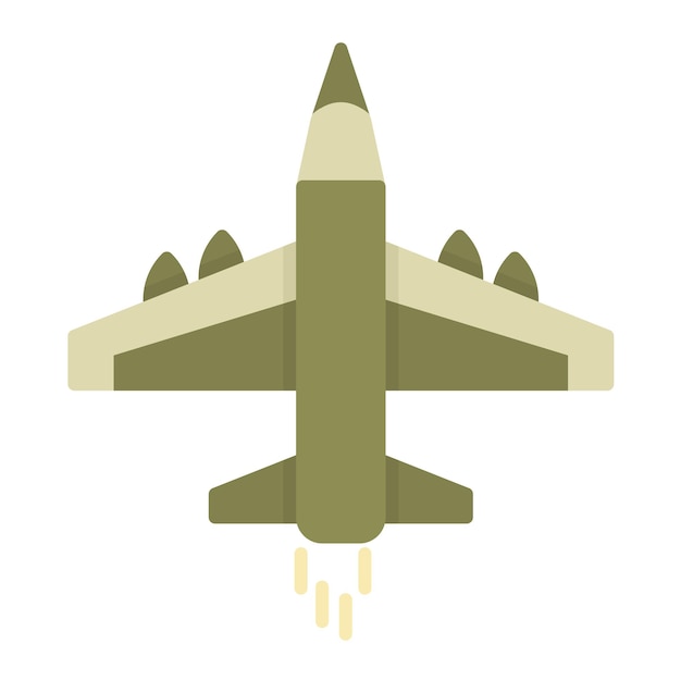 Ilustración plana del avión del ejército