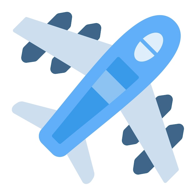 Ilustración plana de avión