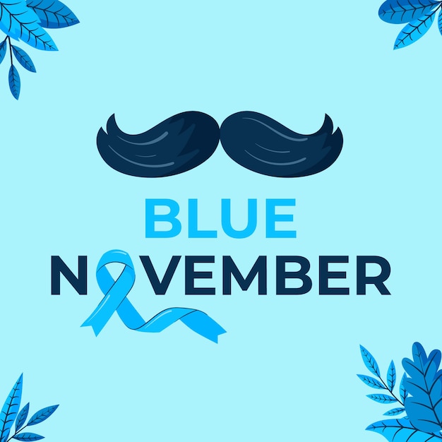 Vector ilustración plana azul de noviembre