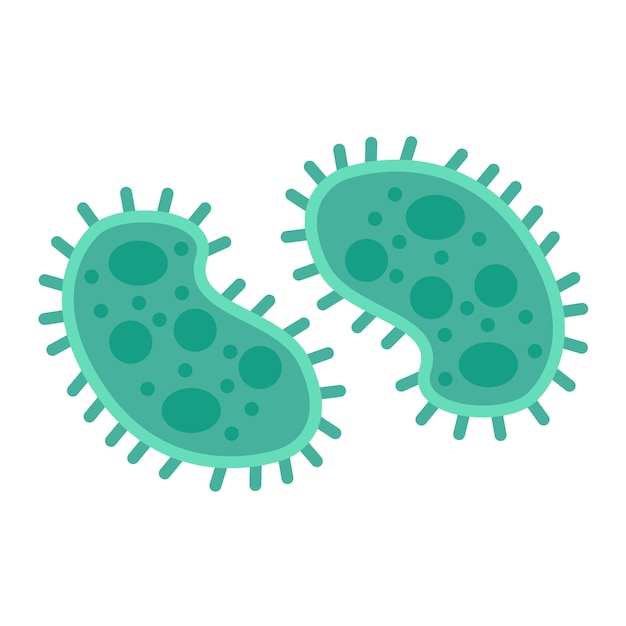 Ilustración plana de las bacterias