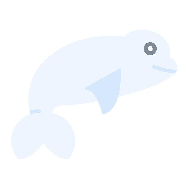Ilustración plana de la ballena beluga