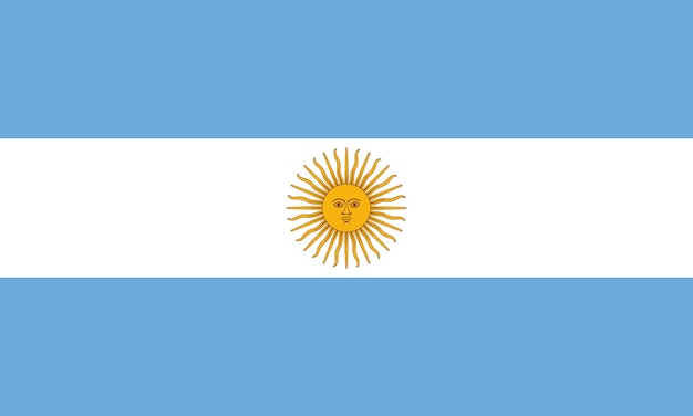 Ilustración plana de la bandera nacional de Argentina