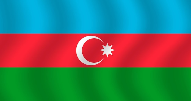 Ilustración plana de la bandera nacional de Azerbaiyán