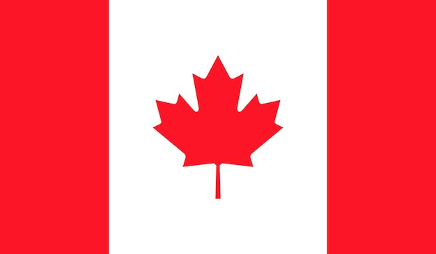 Ilustración plana de la bandera nacional de Canadá