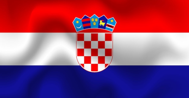 Vector ilustración plana de la bandera nacional de croacia