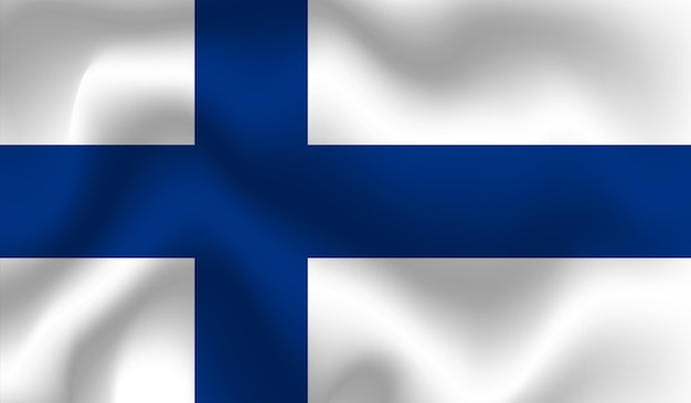 Ilustración plana de la bandera nacional de Finlandia
