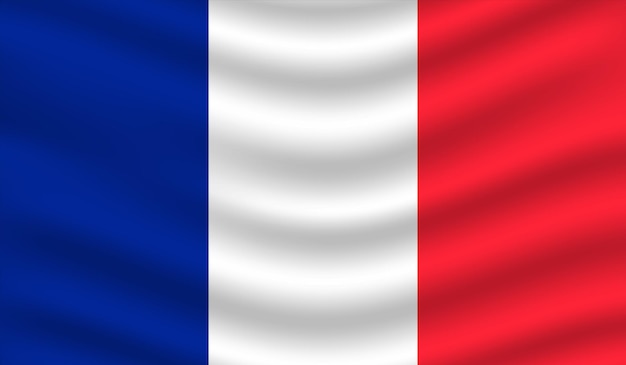 Ilustración plana de la bandera nacional de Francia
