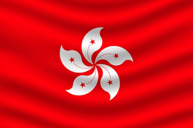 Ilustración plana de la bandera nacional de Hong Kong