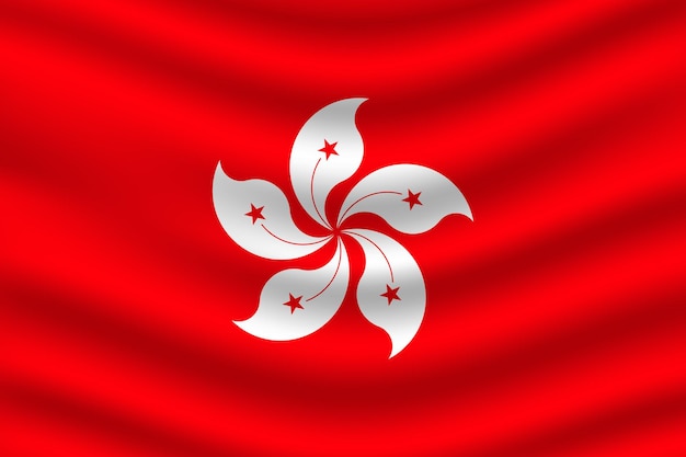 Vector ilustración plana de la bandera nacional de hong kong