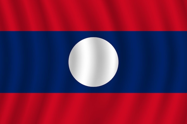 Ilustración plana de la bandera nacional de laos