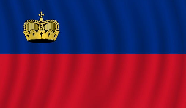 Ilustración plana de la bandera nacional de Liechtenstein
