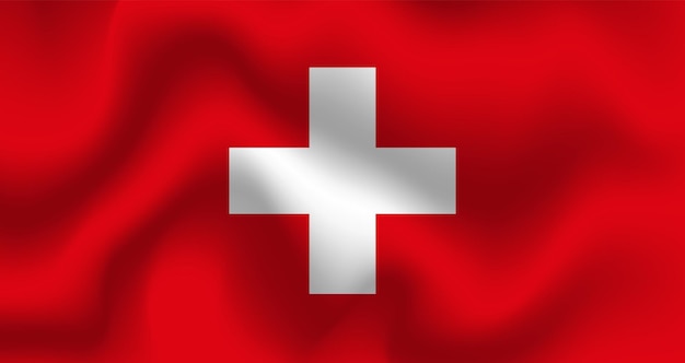 Vector ilustración plana de la bandera nacional de suiza