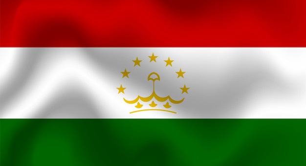 Vector ilustración plana de la bandera nacional de tayikistán