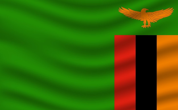 Ilustración plana de la bandera nacional de Zambia