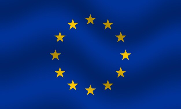 Ilustración plana de la bandera de la Unión Europea