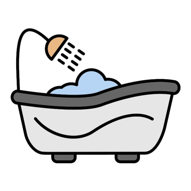 Ilustración plana de bañera
