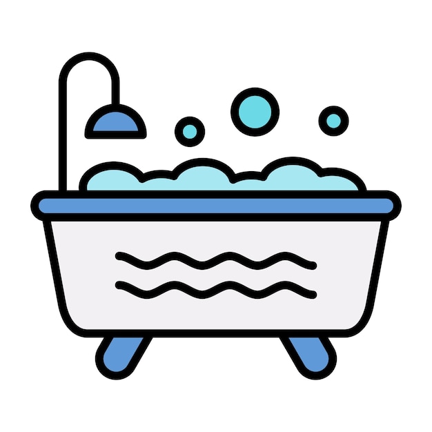 Ilustración plana de bañera
