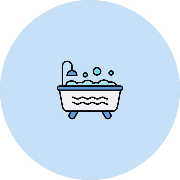 Ilustración plana de bañera