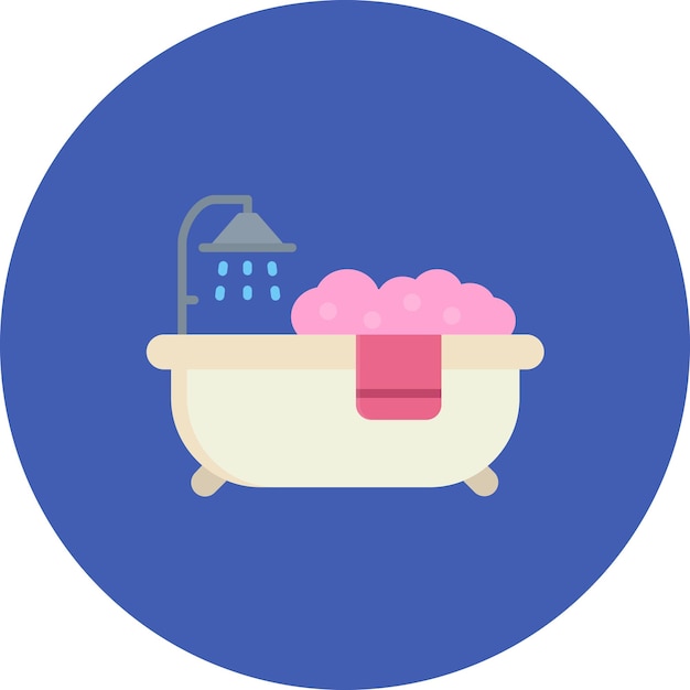 Ilustración plana de bañera