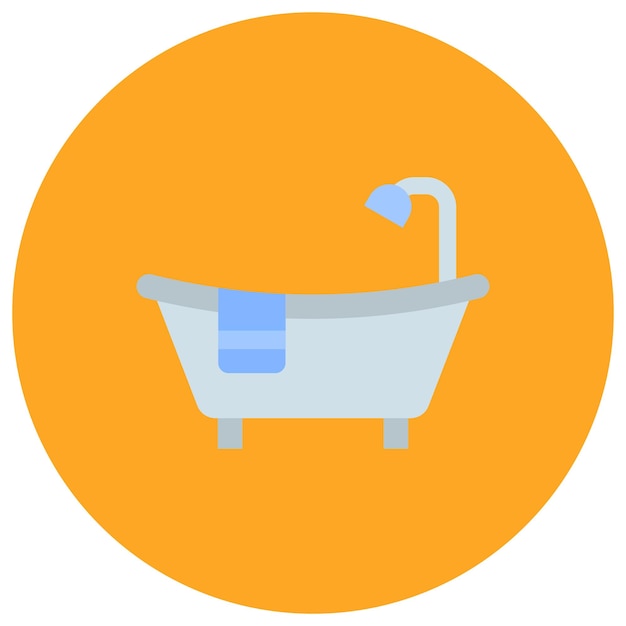 Ilustración plana de bañera