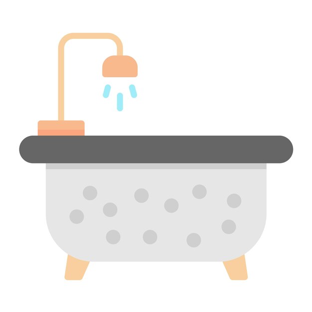 Ilustración plana de bañera