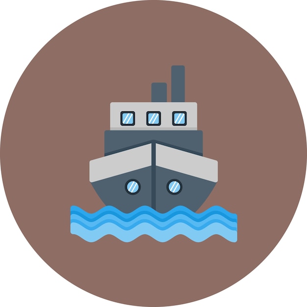 Ilustración plana de barco
