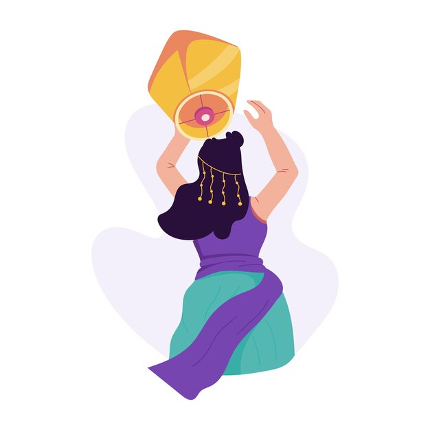 Ilustración plana basada en caracteres de la linterna del cielo