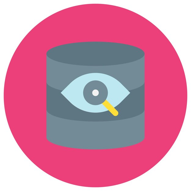 Ilustración plana de la base de datos de visión