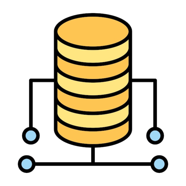 Ilustración plana de la base de datos