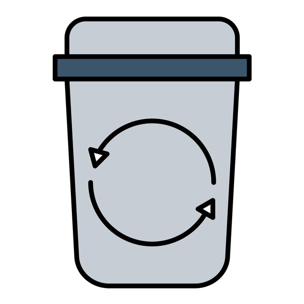 Ilustración plana de la basura de reciclaje