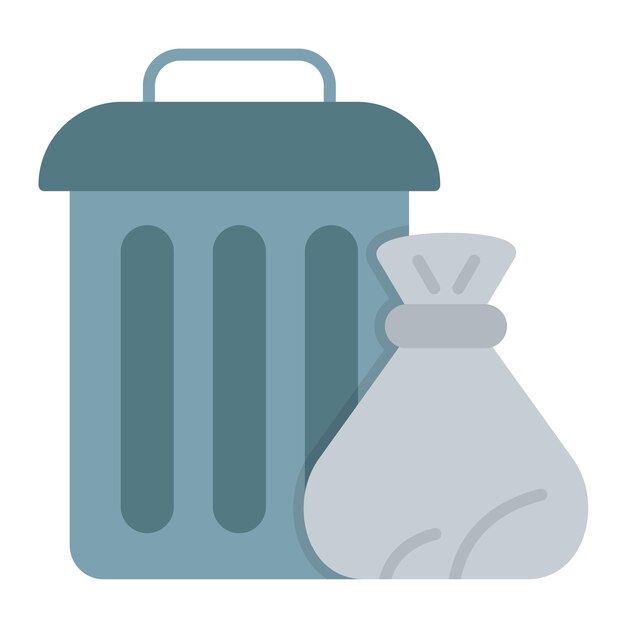 Ilustración plana de basura