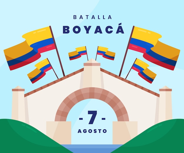 Ilustración plana batalla de boyaca