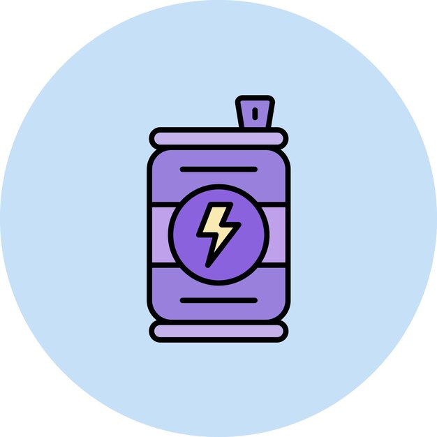 Ilustración plana de bebida energética