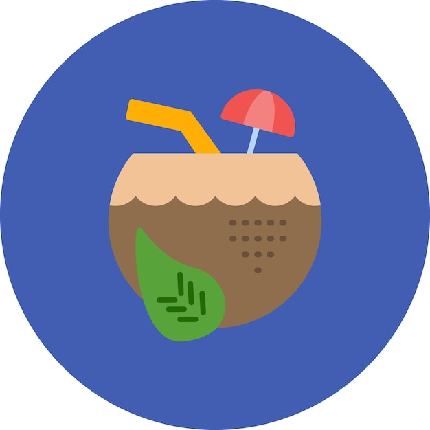 Ilustración plana de bebida tropical