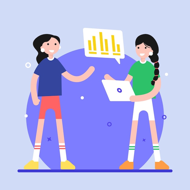Una ilustración plana bien diseñada de big data