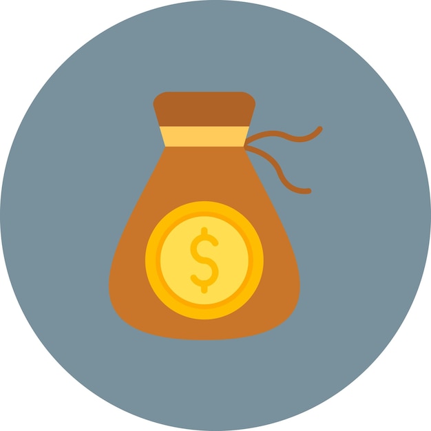 Ilustración plana de bolsa de dinero