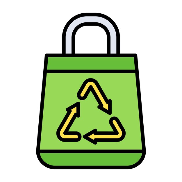 Ilustración plana de bolsa de reciclaje