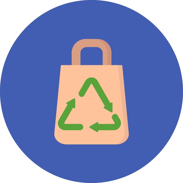 Ilustración plana de la bolsa de reciclaje