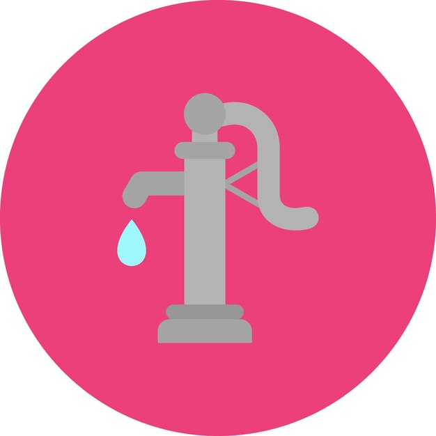 Ilustración plana de la bomba de agua