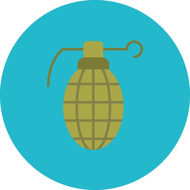 Ilustración plana de bomba del ejército