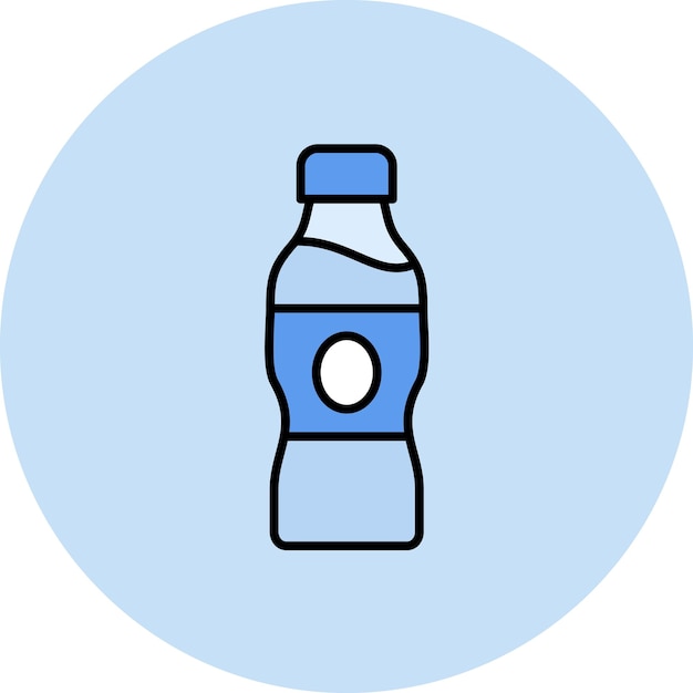 Ilustración plana de botella de agua