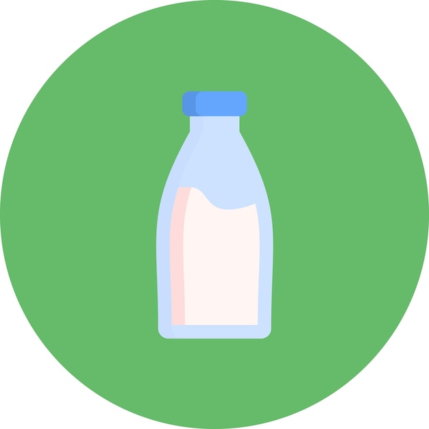 Ilustración plana de botella de leche