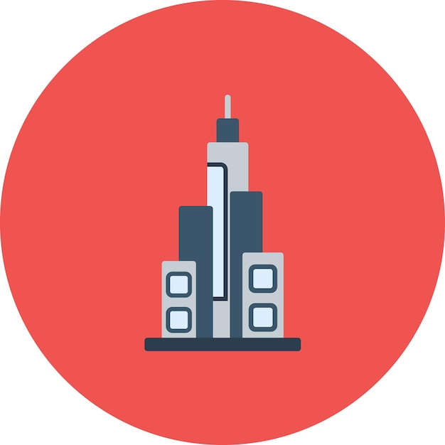 Ilustración plana de Burj Khalifa