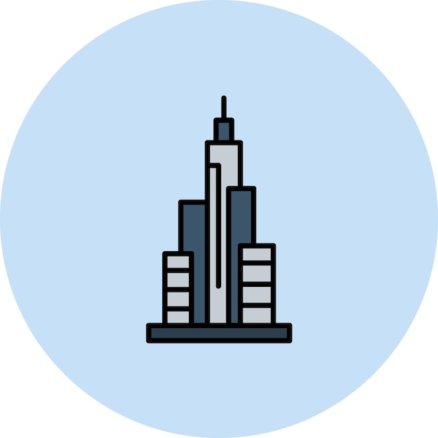 Ilustración plana de Burj Khalifa