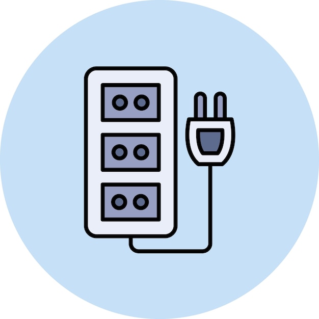 Ilustración plana del cable de extensión