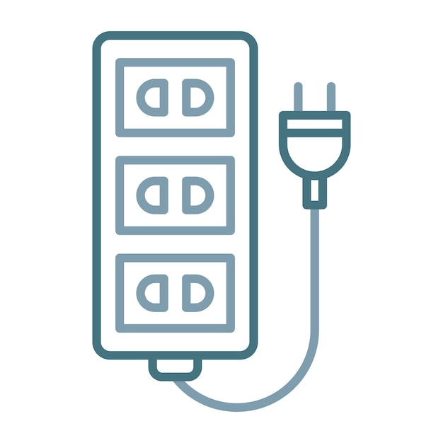 Ilustración plana del cable de extensión